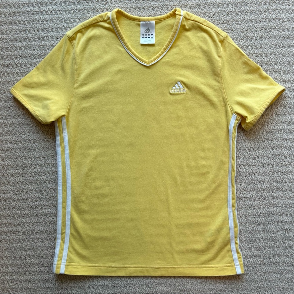 Yellow Adidas V-Neck Shirt - Picture 6 of 8